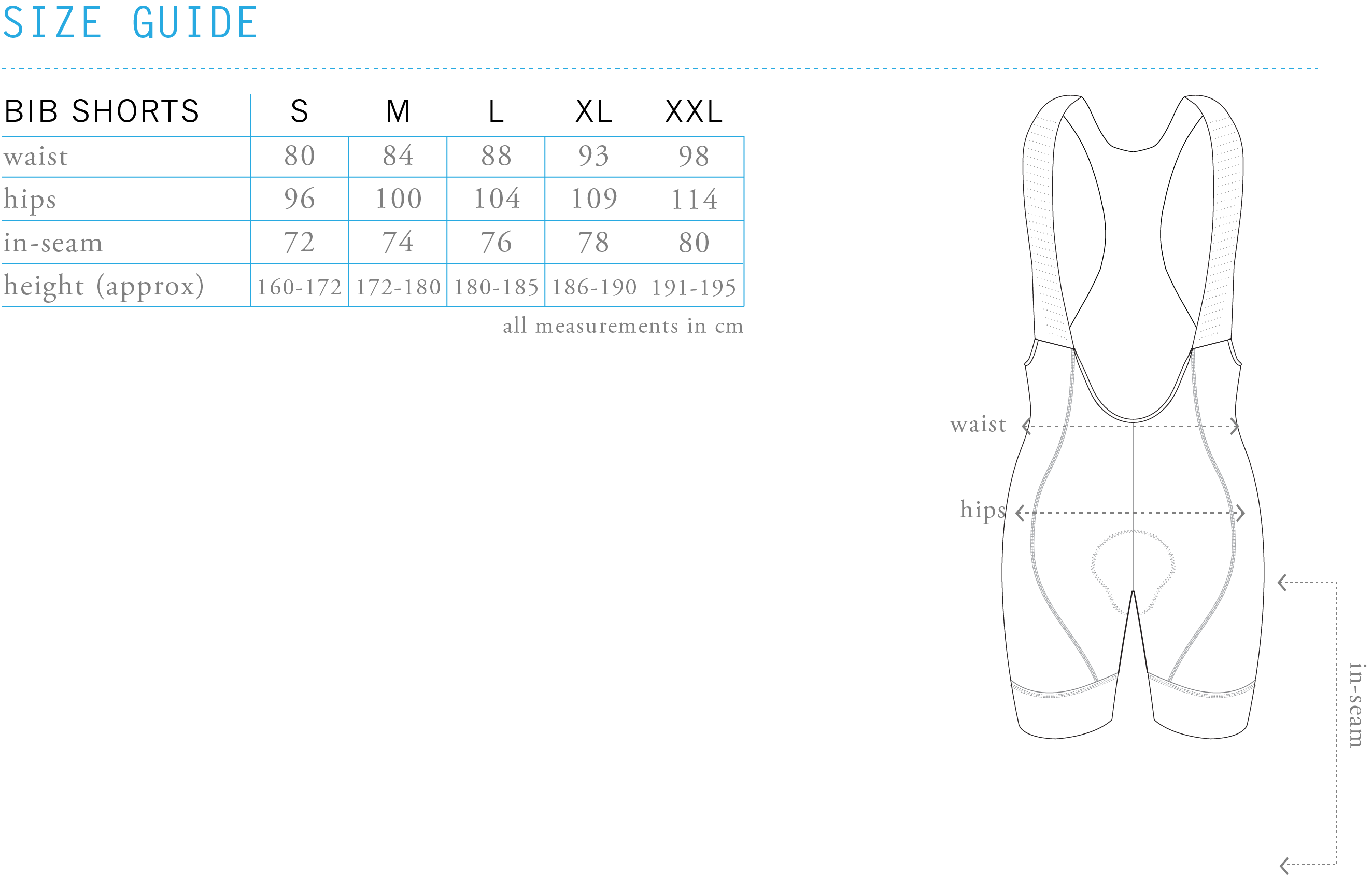 Foundation Bib Size Chart